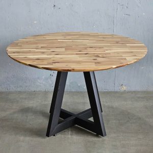 Bàn ăn tròn 120x120cm gỗ tràm chân sắt - hình 1