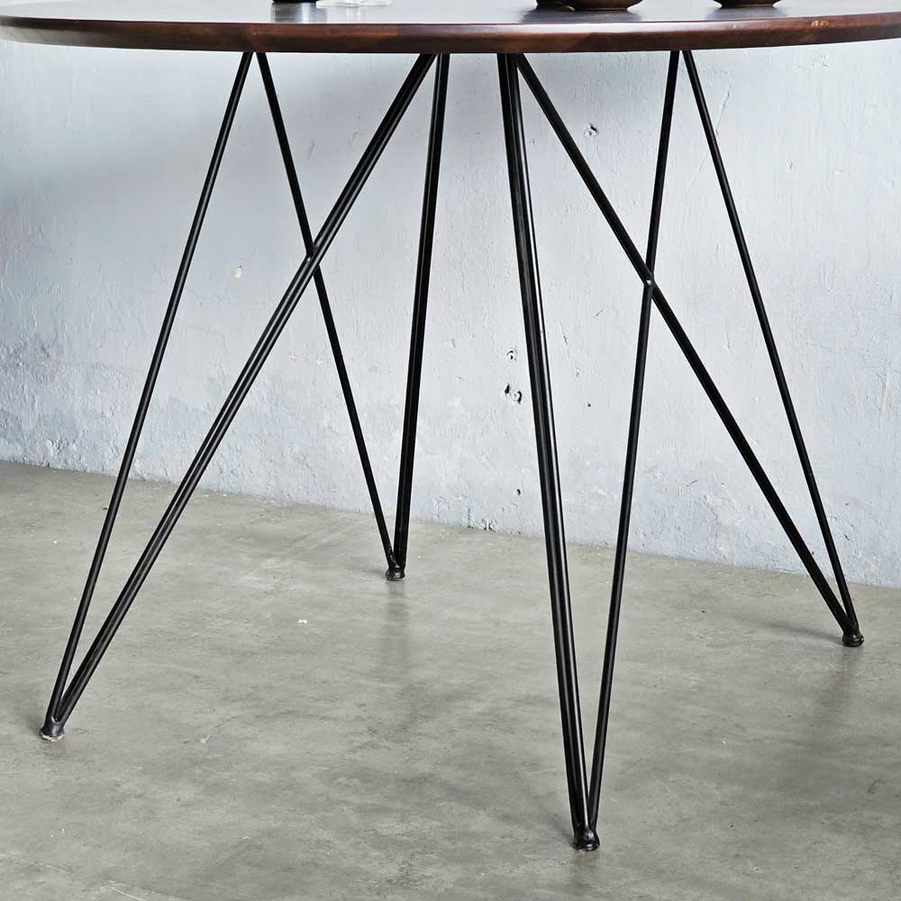 Bàn ăn tròn 1m gỗ tràm chân sắt Hairpin Bàn ăn tròn 1m gỗ tràm chân sắt Hairpin - hình 4