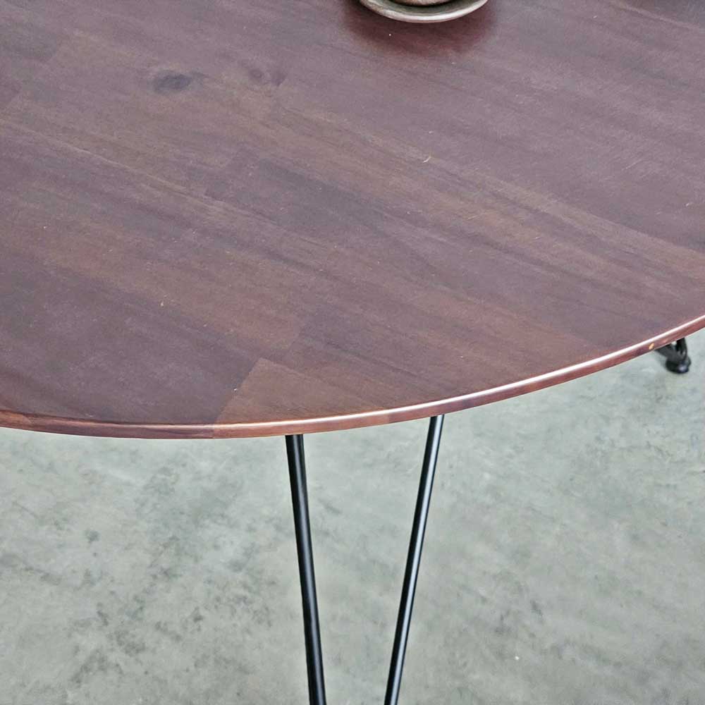 Bàn ăn tròn 1m gỗ tràm chân sắt Hairpin Bàn ăn tròn 1m gỗ tràm chân sắt Hairpin - hình 5