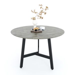 Bàn ăn tròn 1m RICO mặt gỗ nhiều màu chân sắt - hình 1