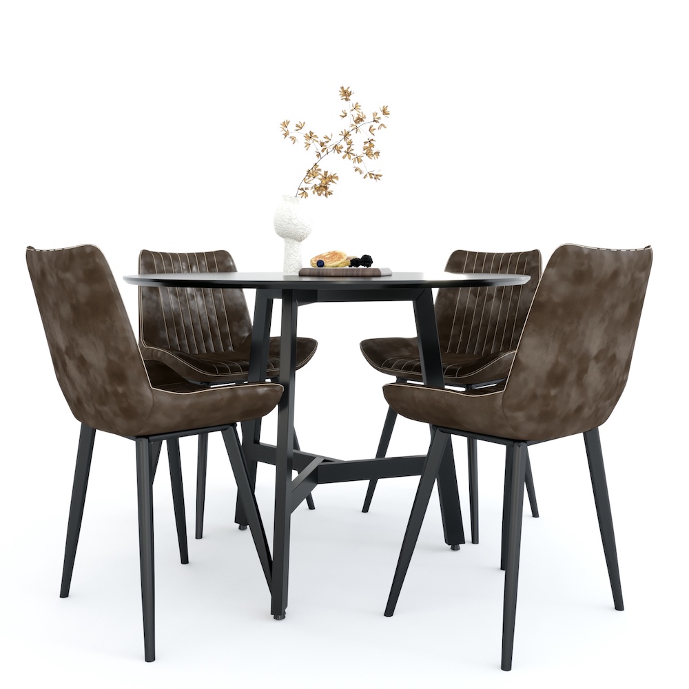 Bàn ăn tròn 1m RICO mặt gỗ nhiều màu chân sắt Bàn ăn tròn 1m RICO mặt gỗ nhiều màu chân sắt - hình 3