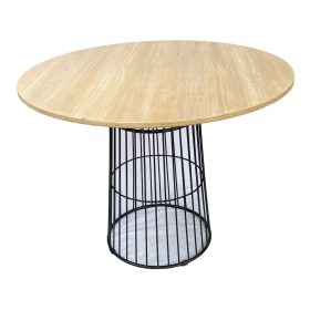 Bàn ăn tròn CUBE 02 mặt gỗ Plywood chân sắt - hình 1