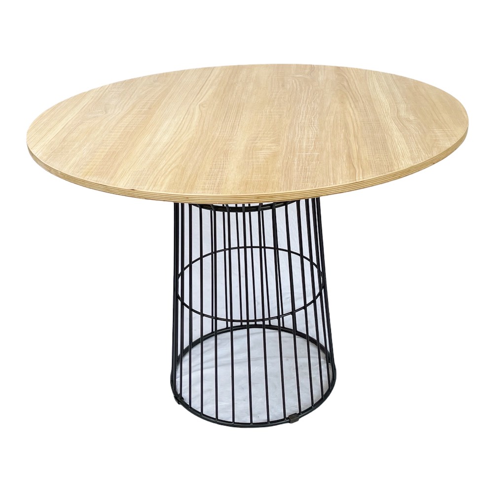 Bàn ăn tròn CUBE 02 mặt gỗ Plywood chân sắt Bàn ăn tròn CUBE 02 mặt gỗ Plywood chân sắt - hình 1