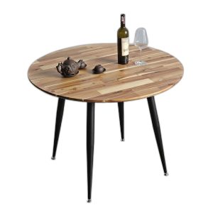Bàn ăn tròn đk 100cm gỗ tràm chân sắt CONE
