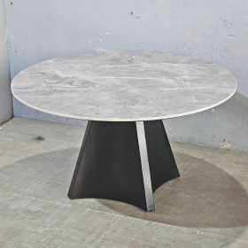 Bàn ăn tròn GRAVO 140cm mặt đá ceramic chân sắt - hình 1
