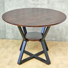 Bàn ăn tròn LEVO 1m Gỗ Tràm chân sắt sơn tĩnh điện - hình 1