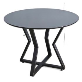 Bàn ăn tròn VERA 100cm gỗ cao su chân sắt