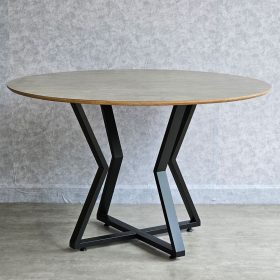 Bàn ăn tròn VERA120x120cm gỗ tràm chân sắt sơn tĩnh điện - hình 1