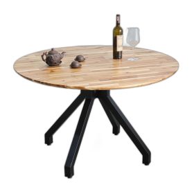 Bàn ăn tròn VEXA 120cm gỗ tràm chân sắt