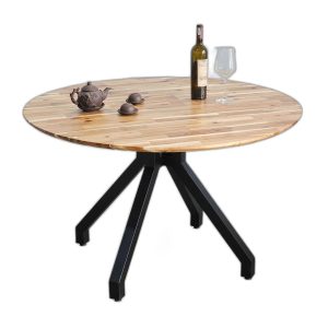 Bàn ăn tròn VEXA 120cm gỗ tràm chân sắt