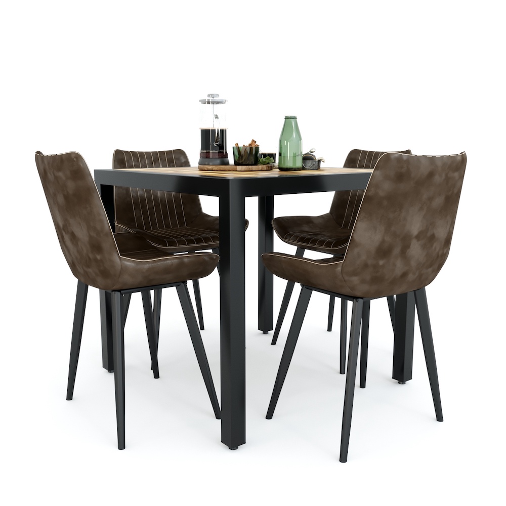 Bàn ăn UNO 03 mặt vuông 80cm gỗ tràm chân sắt Bàn ăn UNO 03 mặt vuông 80cm gỗ tràm chân sắt - hình 3