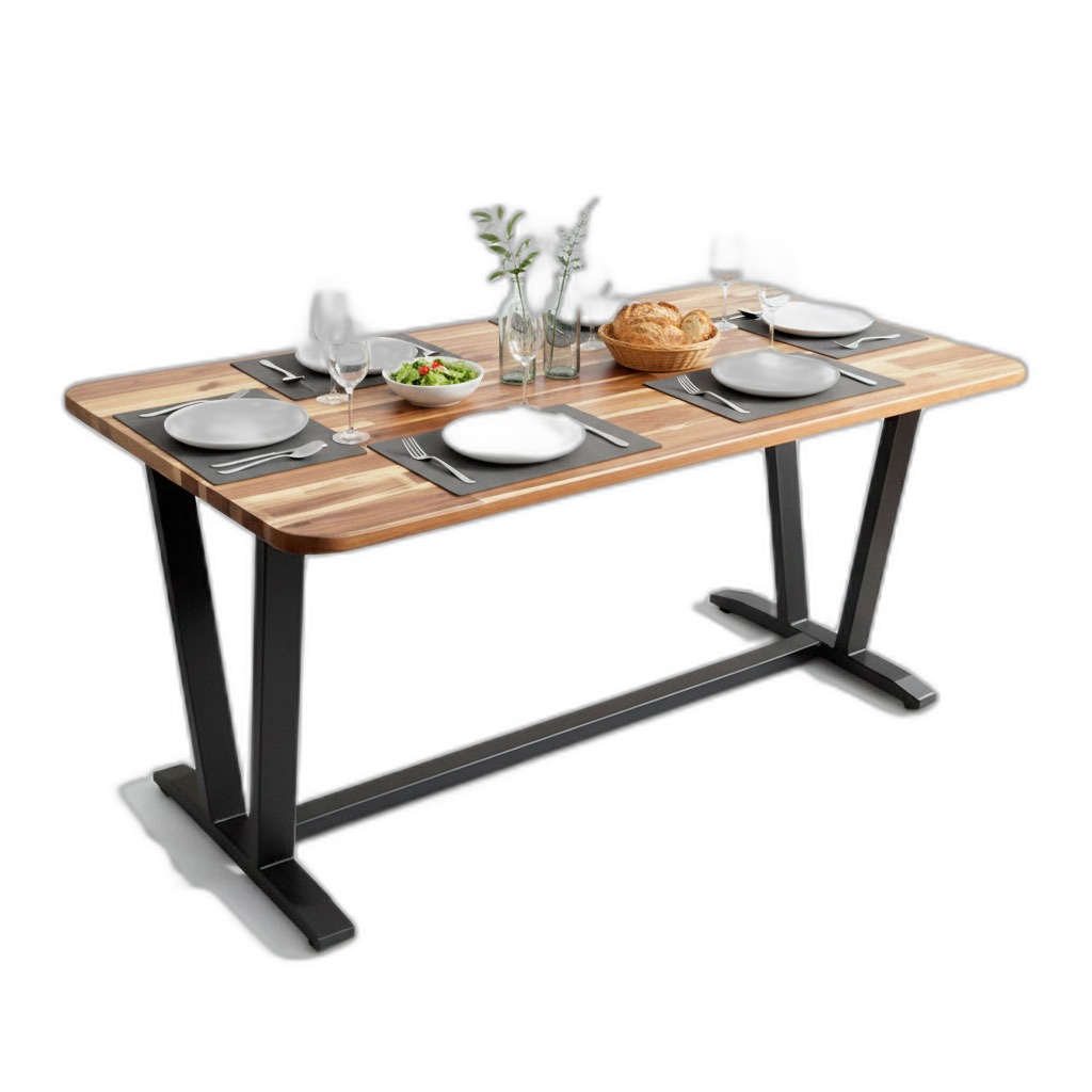Bàn ăn VAP 140x80cm Gỗ Tràm chân sắt sơn tĩnh điện Bàn ăn VAP 140x80cm Gỗ Tràm chân sắt sơn tĩnh điện