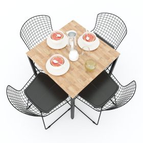 Bàn ăn vuông 70x70cm gỗ cao su chân sắt lắp ráp - hình 1