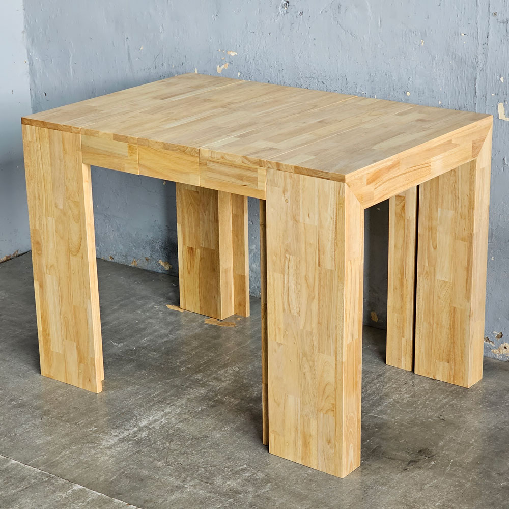 Bàn ăn xếp gọn gỗ cao su Bàn ăn xếp gọn gỗ cao su - hình 4