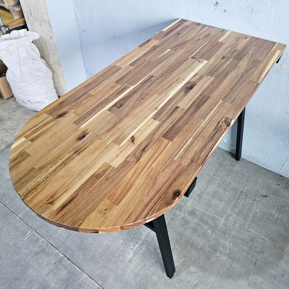 Bàn áp tường 130x60x85cm gỗ tràm chân chữ A Bàn áp tường 130x60x85cm gỗ tràm chân chữ A - hình 2