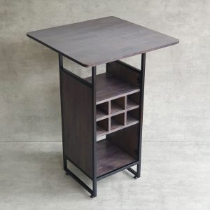 Bàn bar 70x70x105cm gỗ cao su kết hợp kệ đựng rượu - hình 1