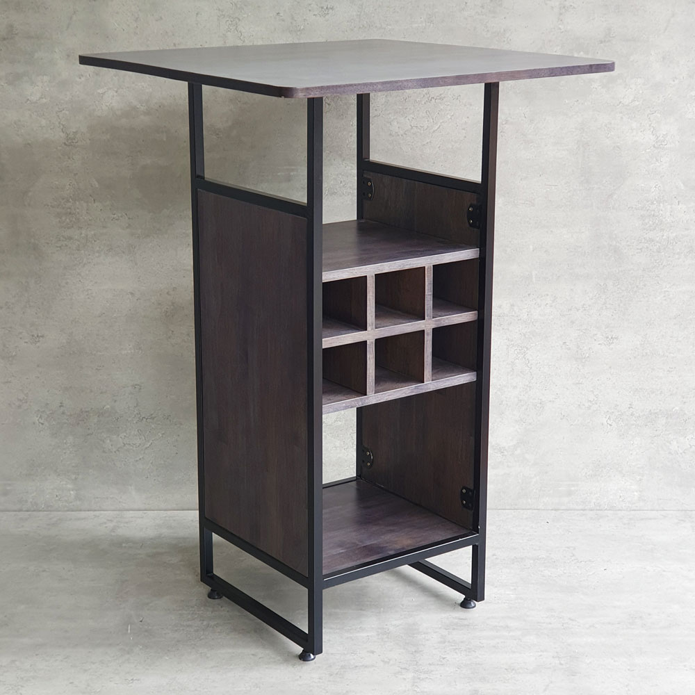 Bàn bar 70x70x105cm gỗ cao su kết hợp kệ đựng rượu Bàn bar 70x70x105cm gỗ cao su kết hợp kệ đựng rượu - hình 2