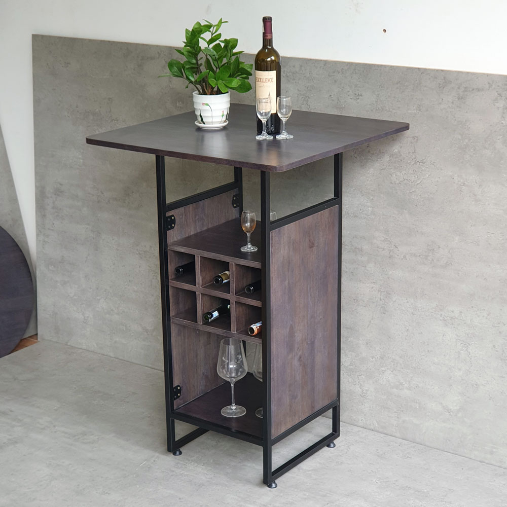 Bàn bar 70x70x105cm gỗ cao su kết hợp kệ đựng rượu Bàn bar 70x70x105cm gỗ cao su kết hợp kệ đựng rượu - hình 4