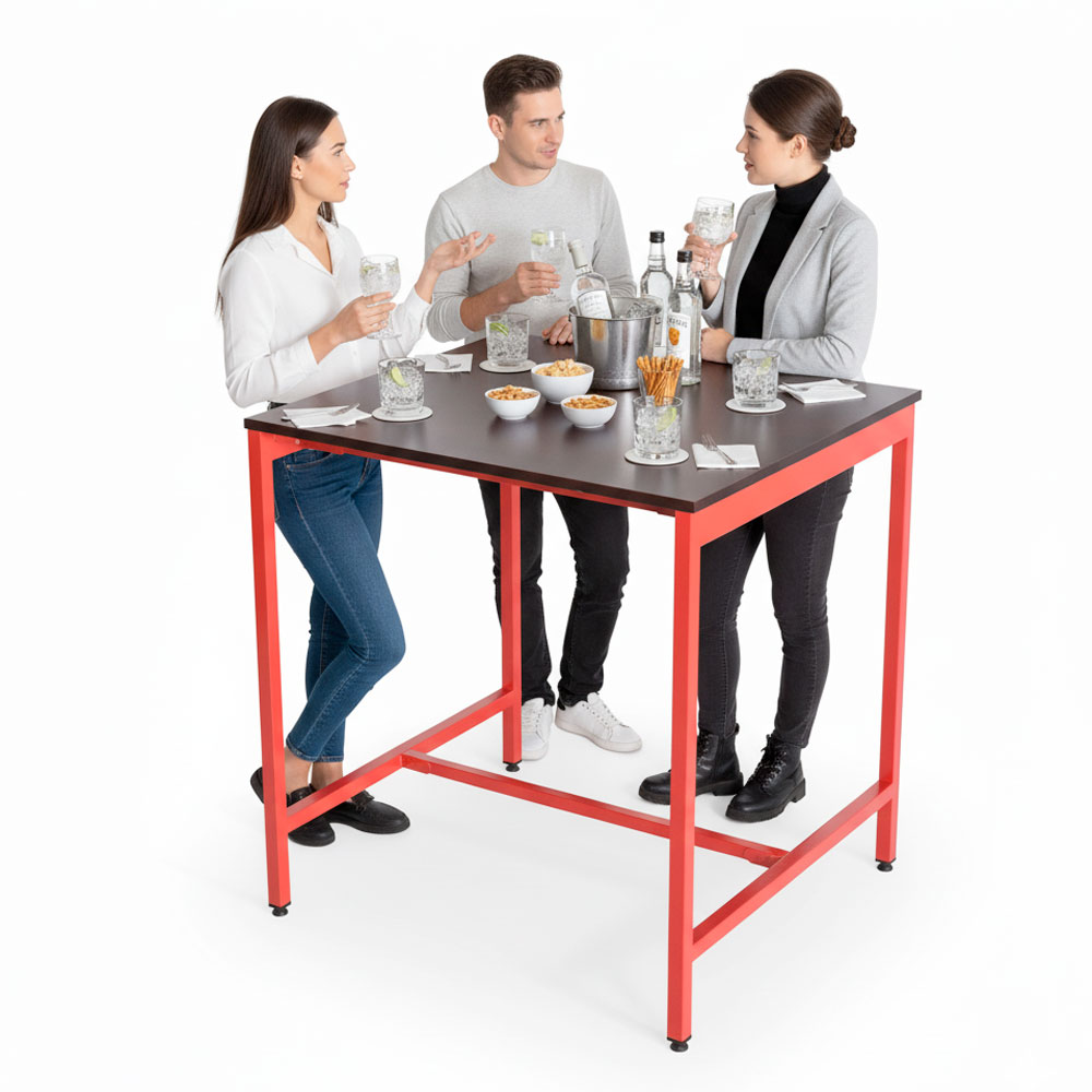 Bàn bar 90x80x90cm gỗ cao su chân sắt lắp ráp Bàn bar 90x80x90cm gỗ cao su chân sắt lắp ráp - hình 4