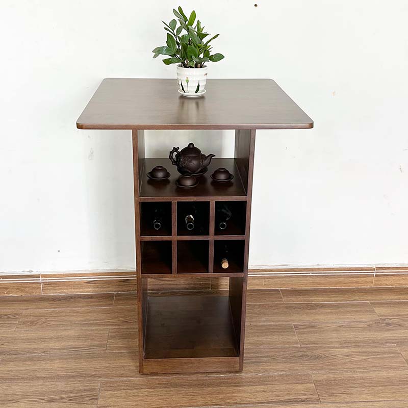 Bàn bar chân kết hợp tủ rượu gỗ cao su Bàn bar chân kết hợp tủ rượu gỗ cao su - hình 1