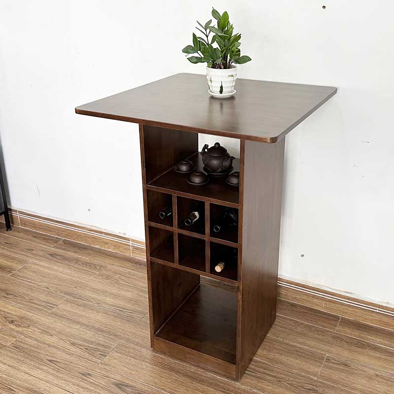Bàn bar chân kết hợp tủ rượu gỗ cao su Bàn bar chân kết hợp tủ rượu gỗ cao su - hình 2
