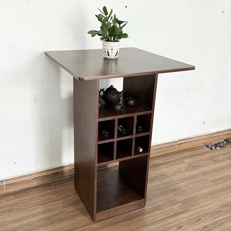 Bàn bar chân kết hợp tủ rượu gỗ cao su Bàn bar chân kết hợp tủ rượu gỗ cao su - hình 3