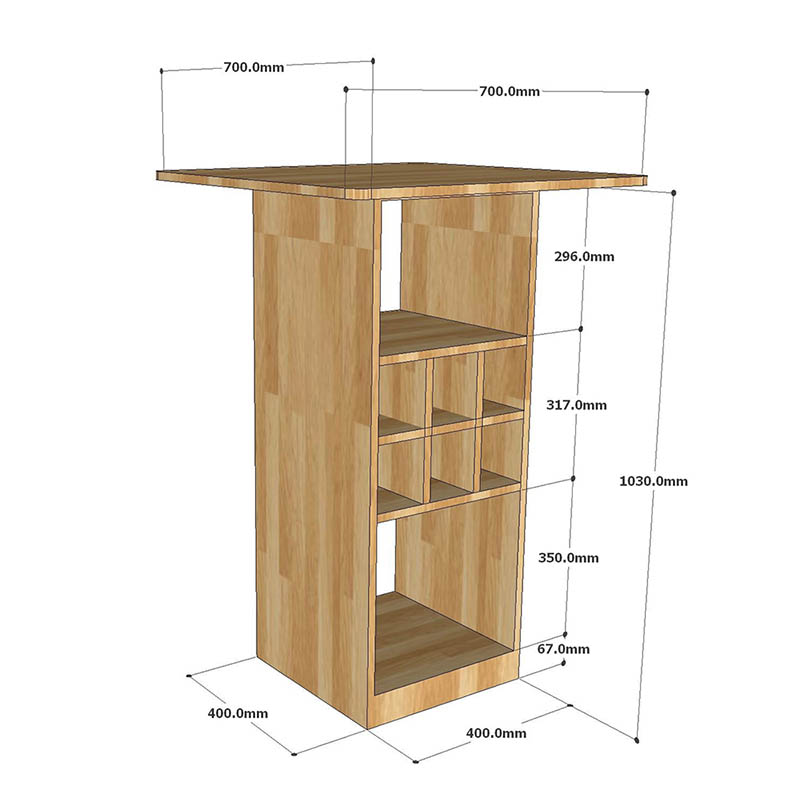 Bàn bar chân kết hợp tủ rượu gỗ cao su Bàn bar chân kết hợp tủ rượu gỗ cao su - hình 5