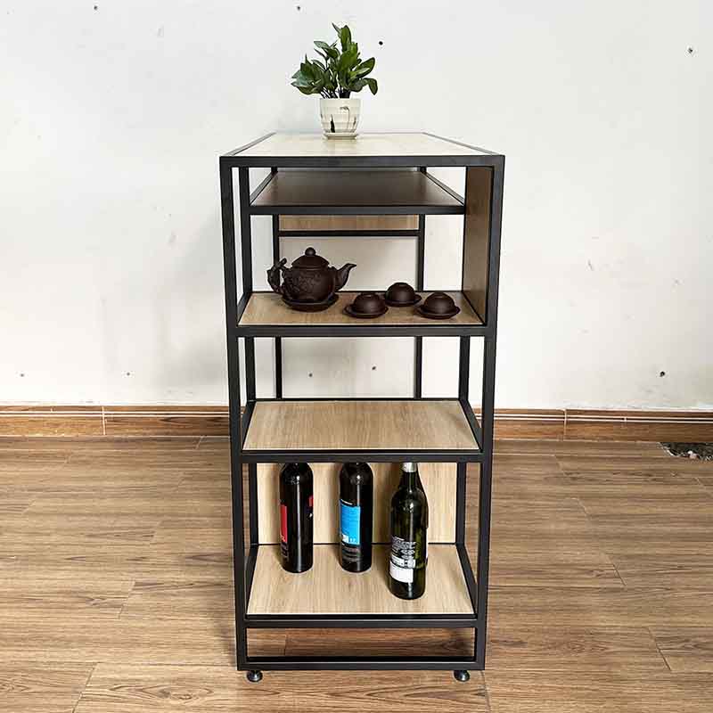 Bàn bar kết hợp kệ gỗ Plywood chân sắt Bàn bar kết hợp kệ gỗ Plywood chân sắt - hình 2
