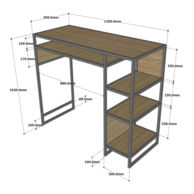 Bàn bar kết hợp kệ gỗ Plywood chân sắt Bàn bar kết hợp kệ gỗ Plywood chân sắt - hình 4
