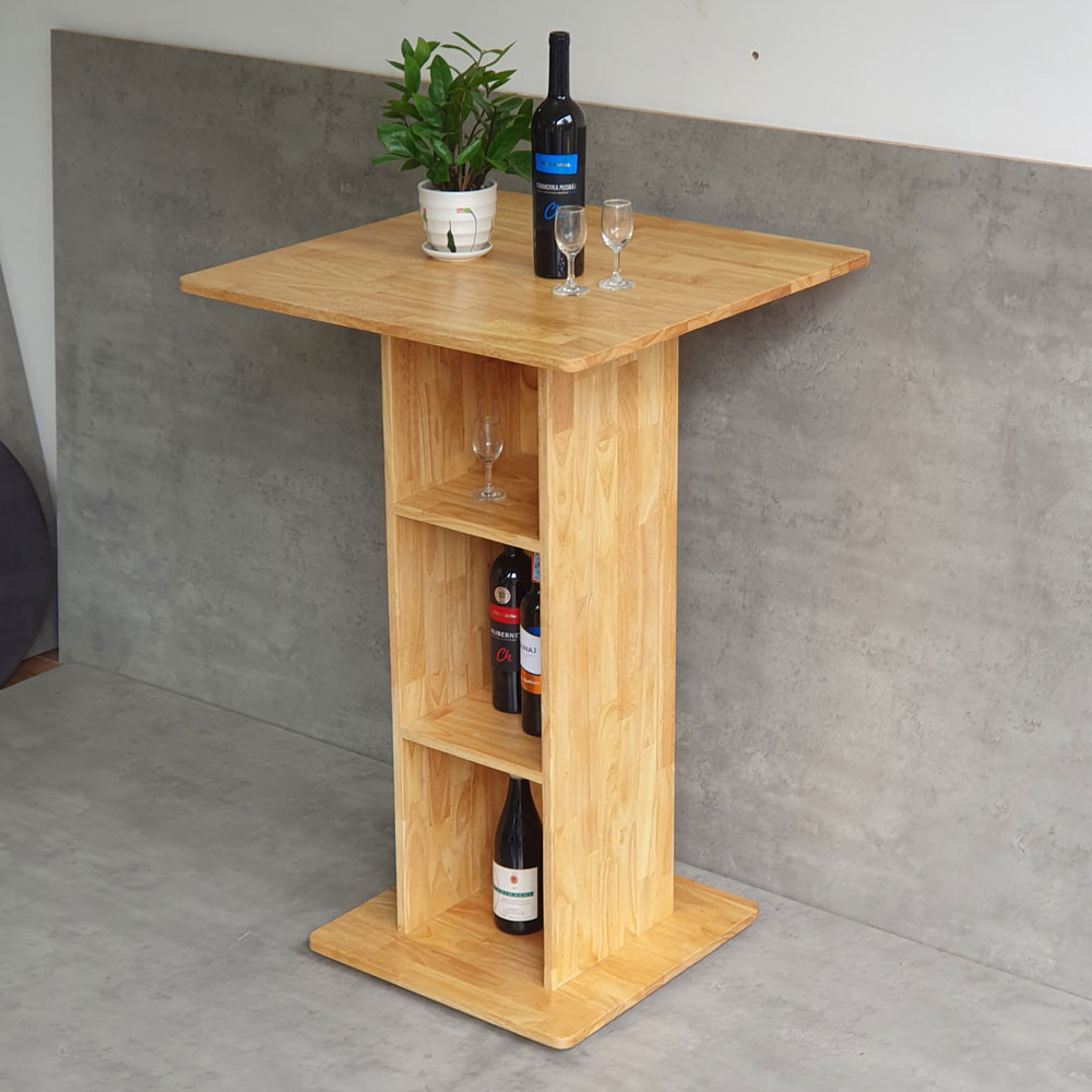 Bàn bar kết hợp tủ gỗ cao su Bàn bar kết hợp tủ gỗ cao su - hình 3