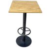 Bàn bar mặt vuông 60cm gỗ cao su chân sắt đế tròn