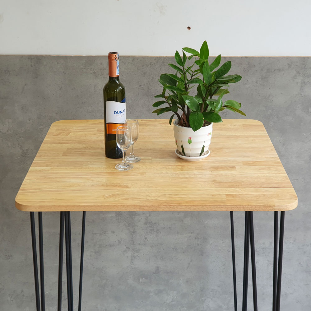 Bàn bar mặt vuông 70x70cm chân sắt Hairpin sơn tĩnh điện Bàn bar mặt vuông 70x70cm chân sắt Hairpin sơn tĩnh điện - hình 2