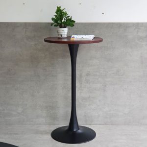 Bàn bar tròn 60cm chân sắt Tulip gỗ tràm dày 25mm - hình 1