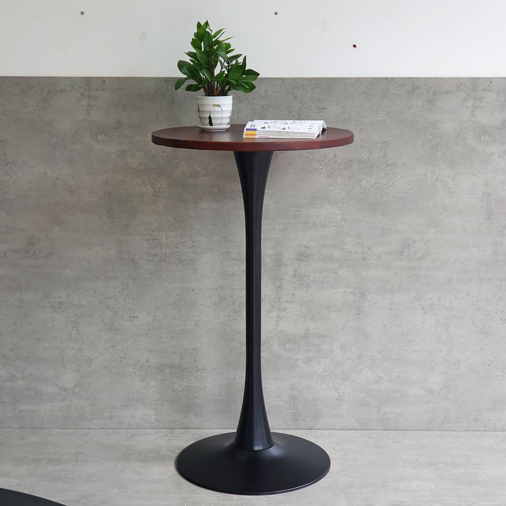 Bàn bar tròn 60cm chân sắt Tulip gỗ tràm dày 25mm Bàn bar tròn 60cm chân sắt Tulip gỗ tràm dày 25mm - hình 1
