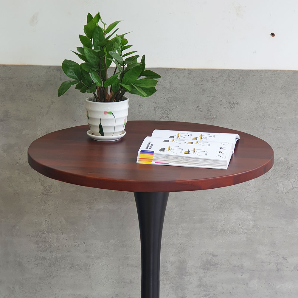 Bàn bar tròn 60cm chân sắt Tulip gỗ tràm dày 25mm Bàn bar tròn 60cm chân sắt Tulip gỗ tràm dày 25mm - hình 2