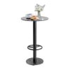 Bàn bar tròn 60cm có gác chân mặt ceramic