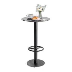 Bàn bar tròn 60cm có gác chân mặt ceramic