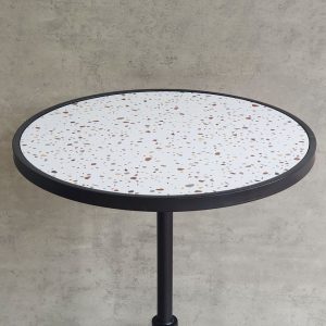 Bàn bar tròn 60cm gạch men chân sắt trụ tròn - hình 1