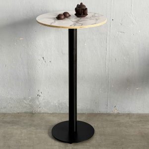 Bàn Bar tròn 60cm gỗ Plywood vân đá chân sắt - hình 1