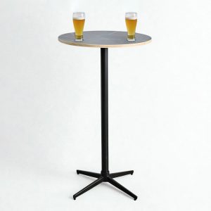 Bàn bar tròn 60cm gỗ plywood vân giả đá - hình 1