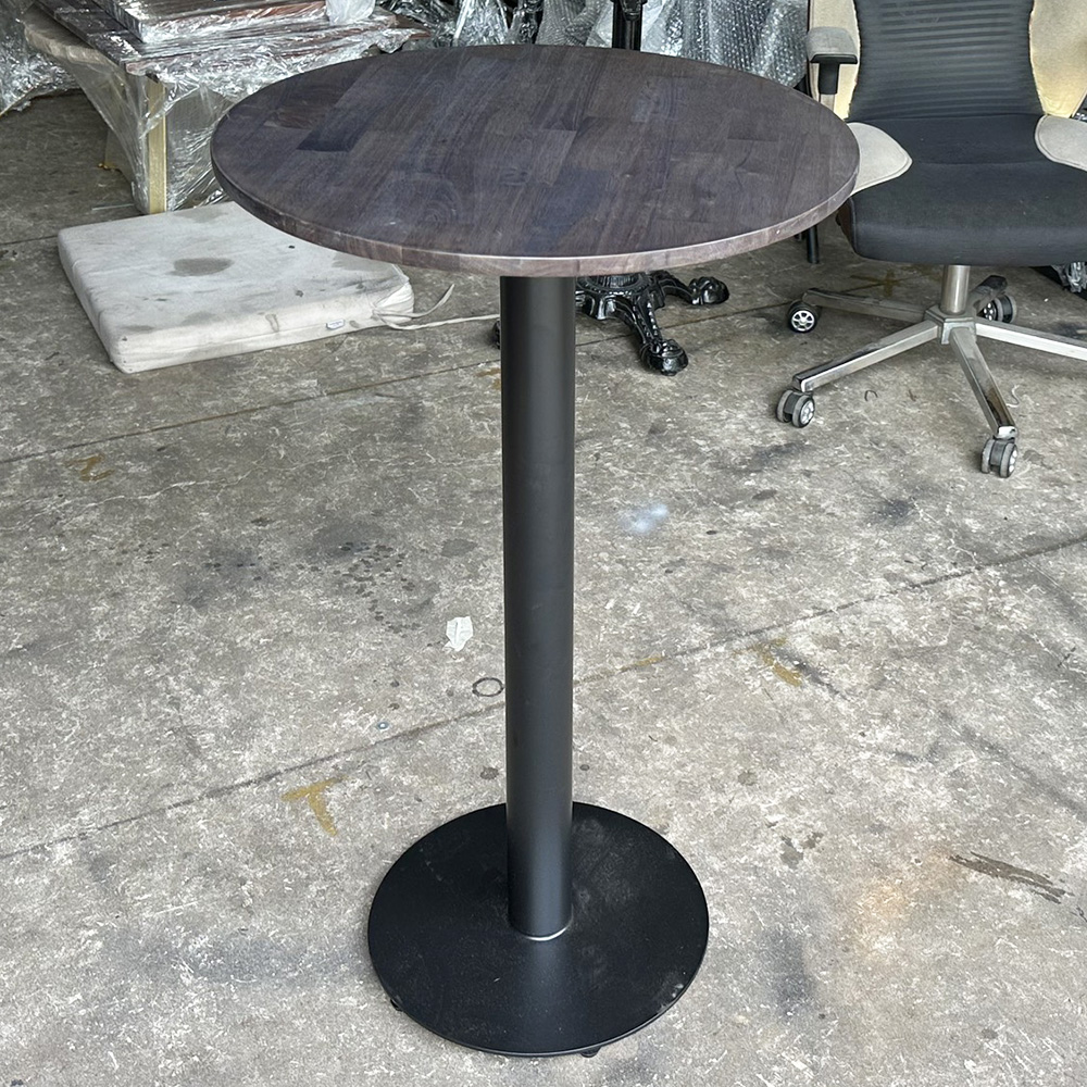 Bàn bar tròn gỗ cao su chân sắt sơn tĩnh điện Bàn bar tròn gỗ cao su chân sắt sơn tĩnh điện - hình 2