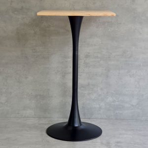 Bàn bar vuông 60cm chân sắt Tulip gỗ cao su - hình 1