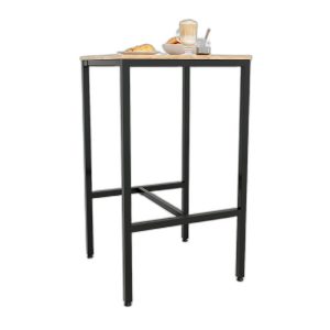 Bàn bar vuông 60cm gỗ cao su chân sắt sơn tĩnh điện