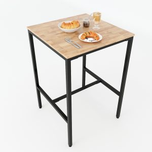Bàn bar vuông 70cm gỗ cao su chân sắt sơn tĩnh điện - hình 1