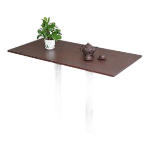 Bàn cafe chữ nhật 120x60cm gỗ cao su chân sắt đôi CFD68181
