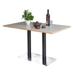 Bàn cafe chữ nhật 120x60cm gỗ plwood phủ melamin chân sắt đôi CFD68183
