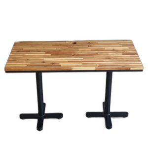 Bàn cafe chữ nhật 120x60cm gỗ tràm chân sắt đôi CFD68187