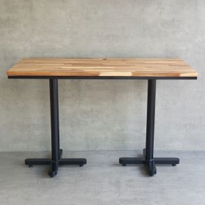 Bàn cafe chữ nhật 120x60cm gỗ tràm chân sắt đôi CFD68187 - hình 1