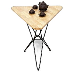 Bàn cafe gỗ cao su chân sắt ziczac CFD68140