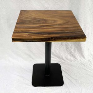 Bàn cafe gỗ me tây chân sắt sơn tĩnh điện - hình 1